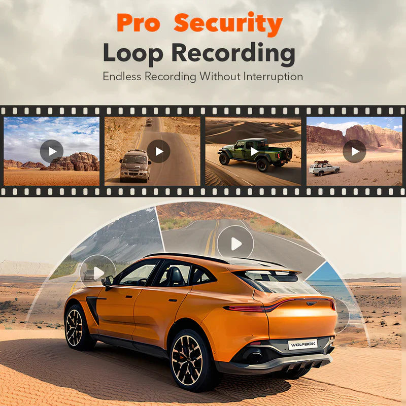 WOLFBOX G900 PRO 4K+2.5K Parking Monitoring Touch Screen Smart Mirror