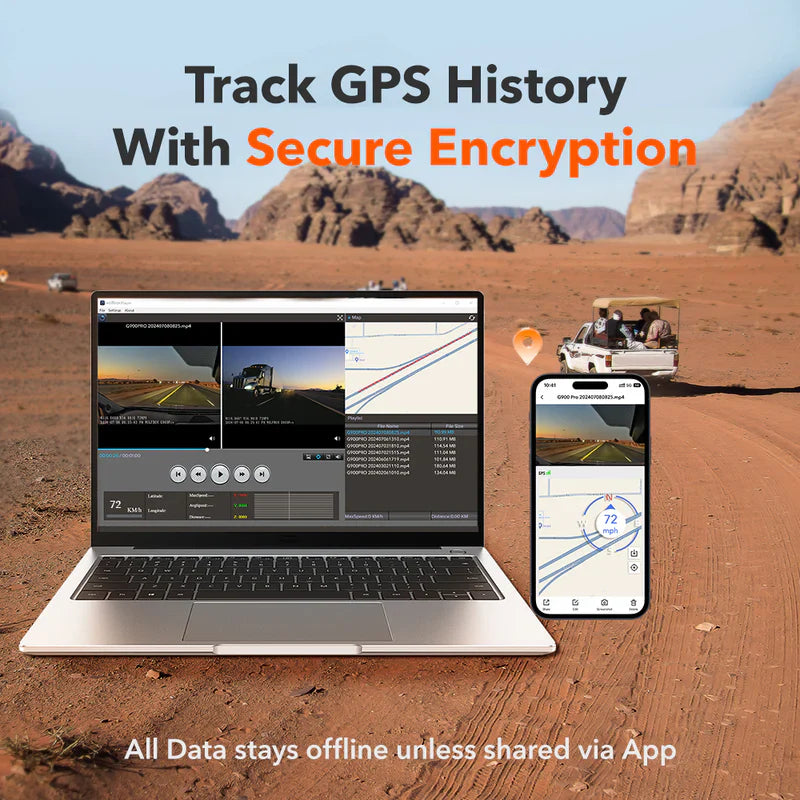 WOLFBOX G900 PRO 4K+2.5K Parking Monitoring Touch Screen Smart Mirror