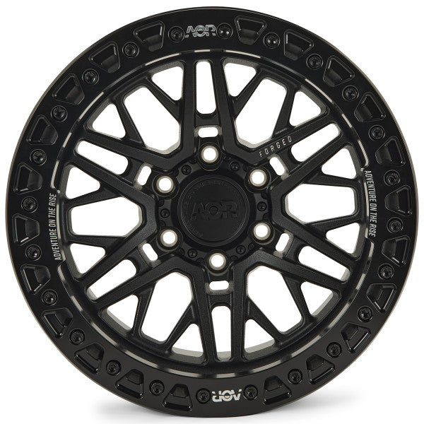 ALPHA Forged Off Road Wheel, Bronco & Ranger, 17x9, 6x139.7, ET-20, Beadlock, Matt Black