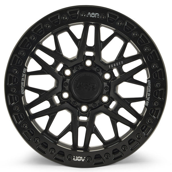ALPHA Forged Off Road Wheel, Bronco & Ranger, 17x9, 6x139.7, ET+25, Beadlock, Matt Black