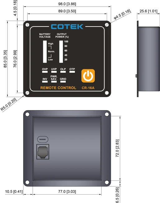 Remote control for COTEK SP series