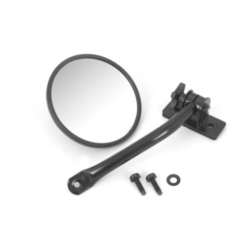 Door Mirror Quick Release Unit. Black, Round Jeep Wrangler TJ & JK (97-17)