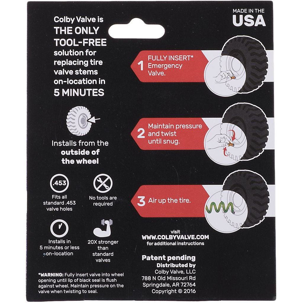 Colby Valve. Emergency Valve 2-Pack