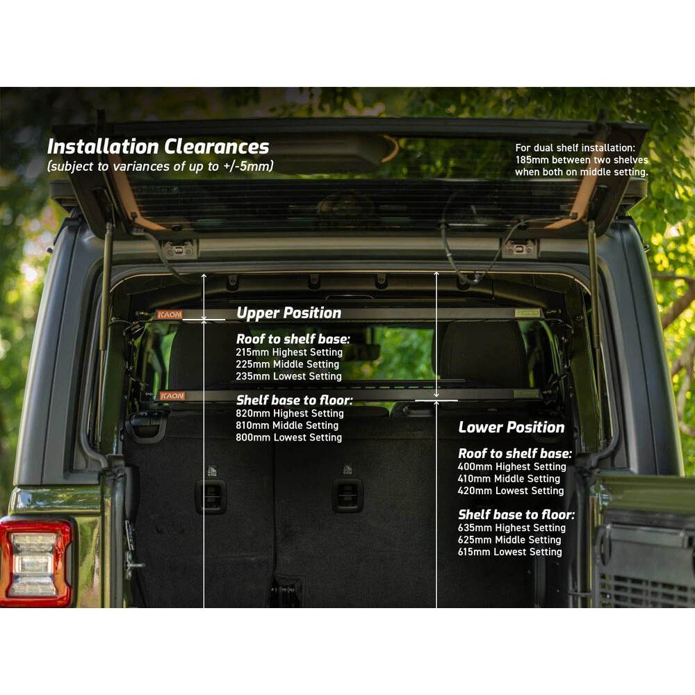 Standalone Rear Roof Shelf to suit Jeep Wrangler