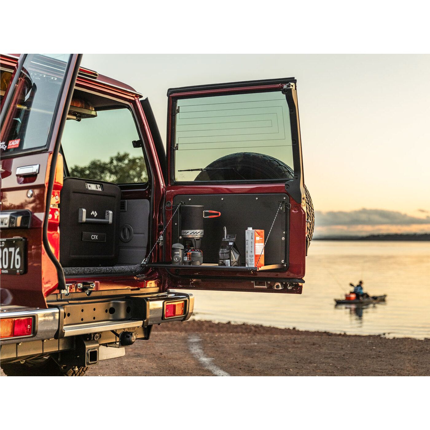 Rear Door Drop Down Table & Door Cards to suit Toyota Land Cruiser 70 Series