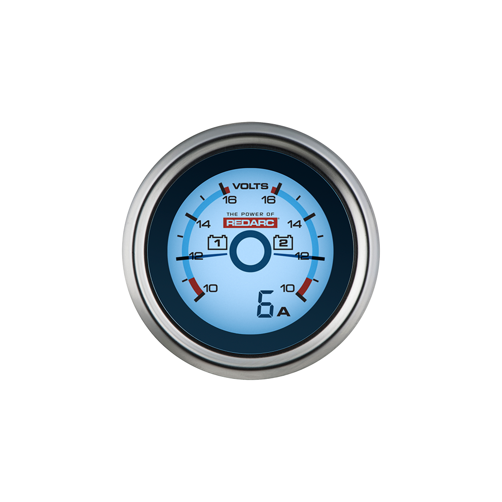 DUAL VOLTAGE 52MM GAUGE WITH OPTIONAL CURRENT DISPLAY