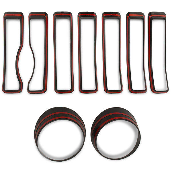 Jeep Wrangler JL 18-23 Grille and Headlight Bezel Inserts, Black