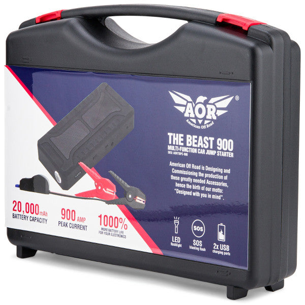 AOR 900 AMP Beast Power Bank with Jump Starter Kit