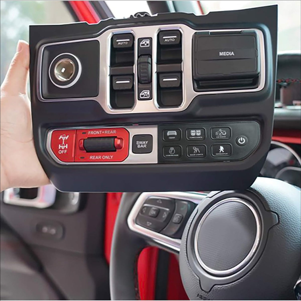 VOSWITCH 6 Switch Programmable Lower Dash Switch Panel, Jeep Wrangler JL & Gladiator JT 18-26