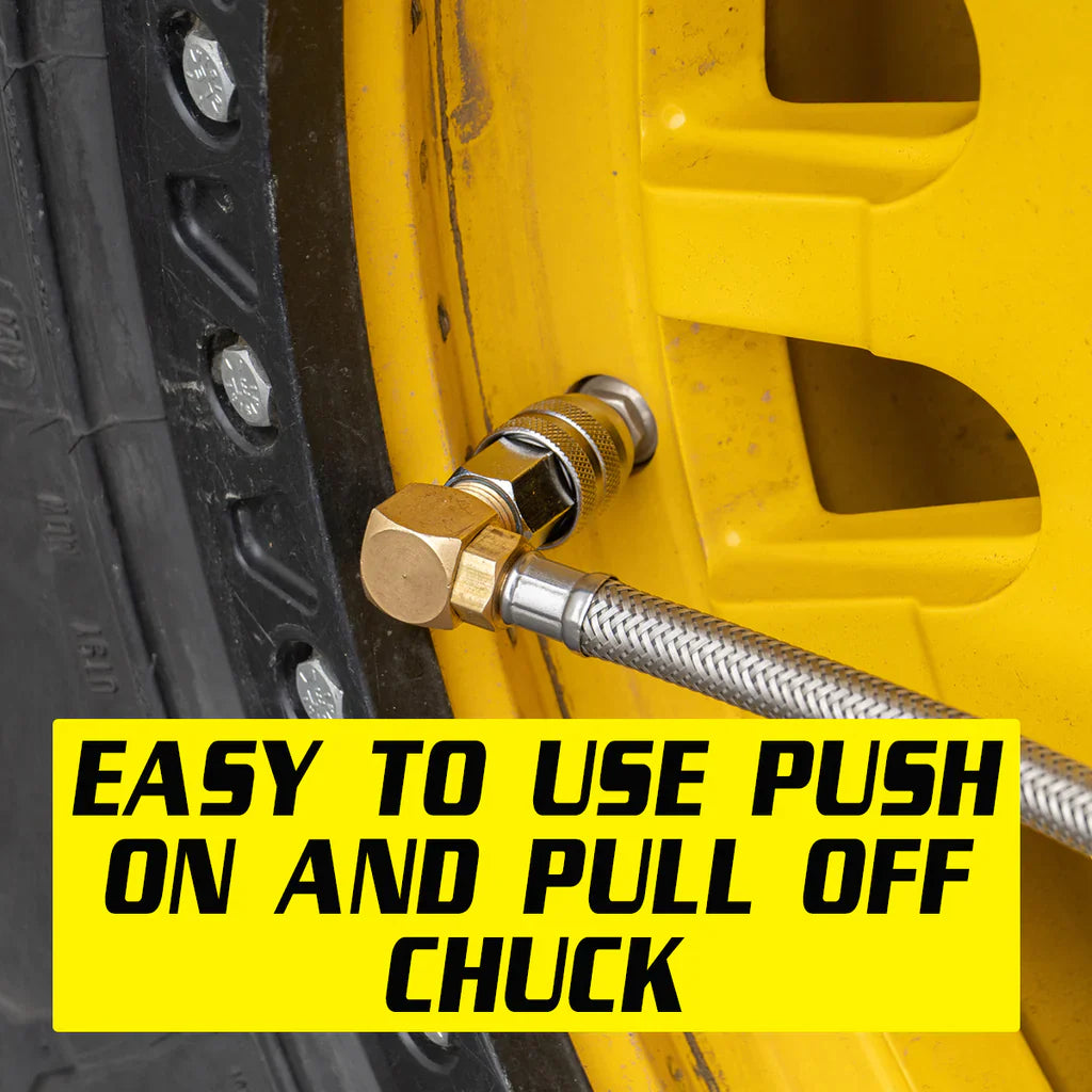 سلسلة TROOPER SAFETY - منفاخ إطارات VENTOSO سائل تناظري 60 رطل لكل بوصة مربعة مع خرطوم سوط بطول 6 أقدام