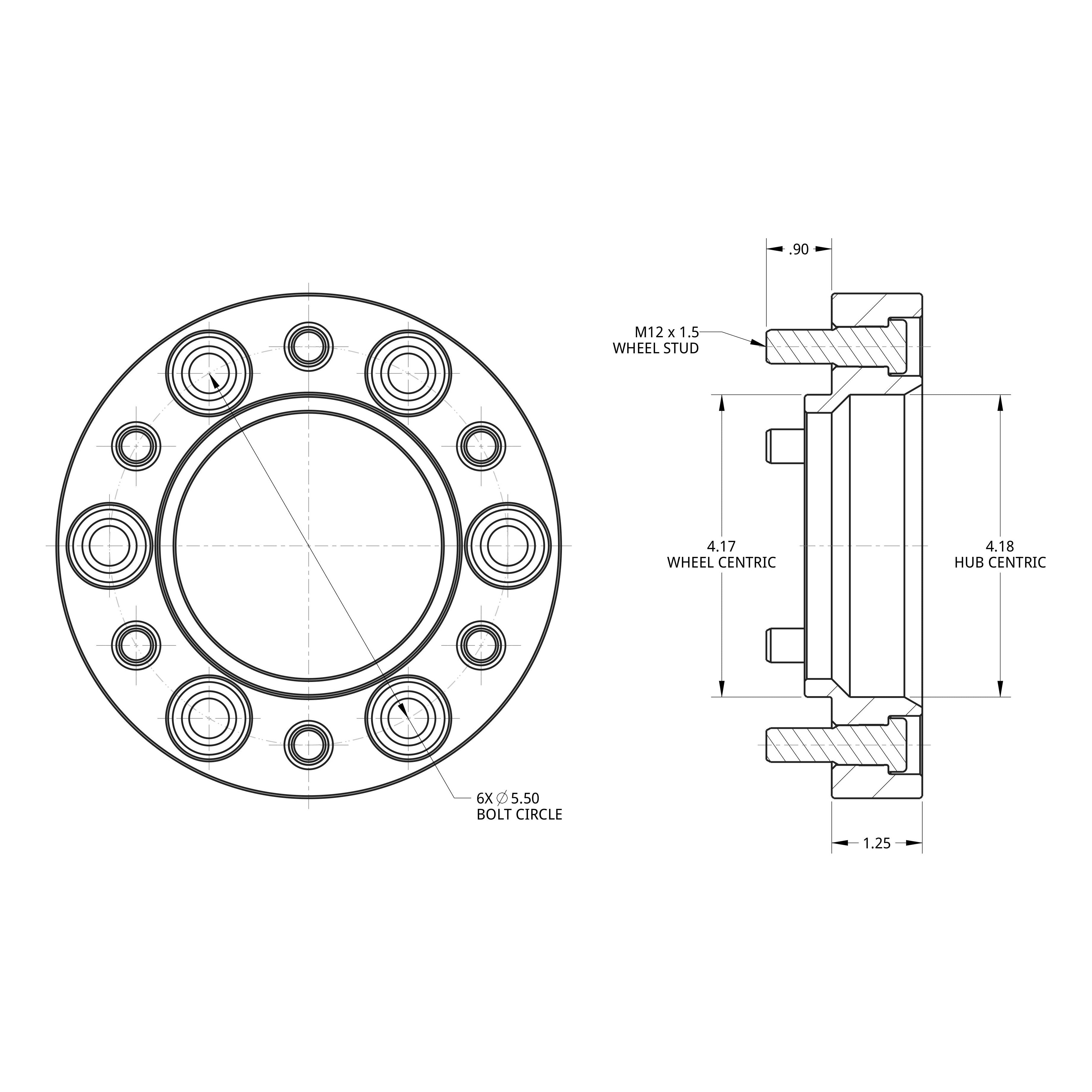 SpiderTrax 6 on 5.5 1.25" Thick Wheel Spacers (Toyota)