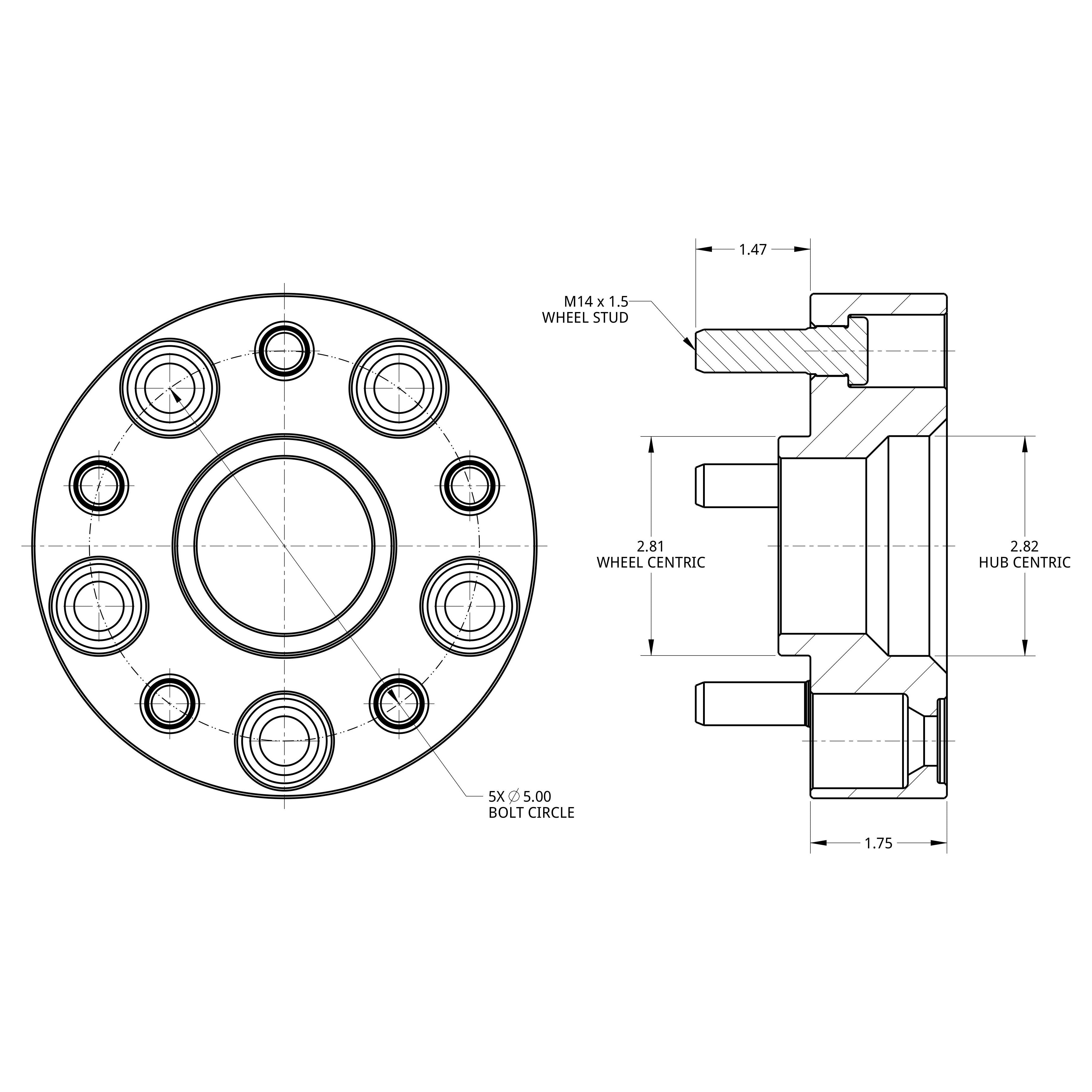 فواصل عجلات SpiderTrax Jeep JL/JT بسمك 1.75 بوصة