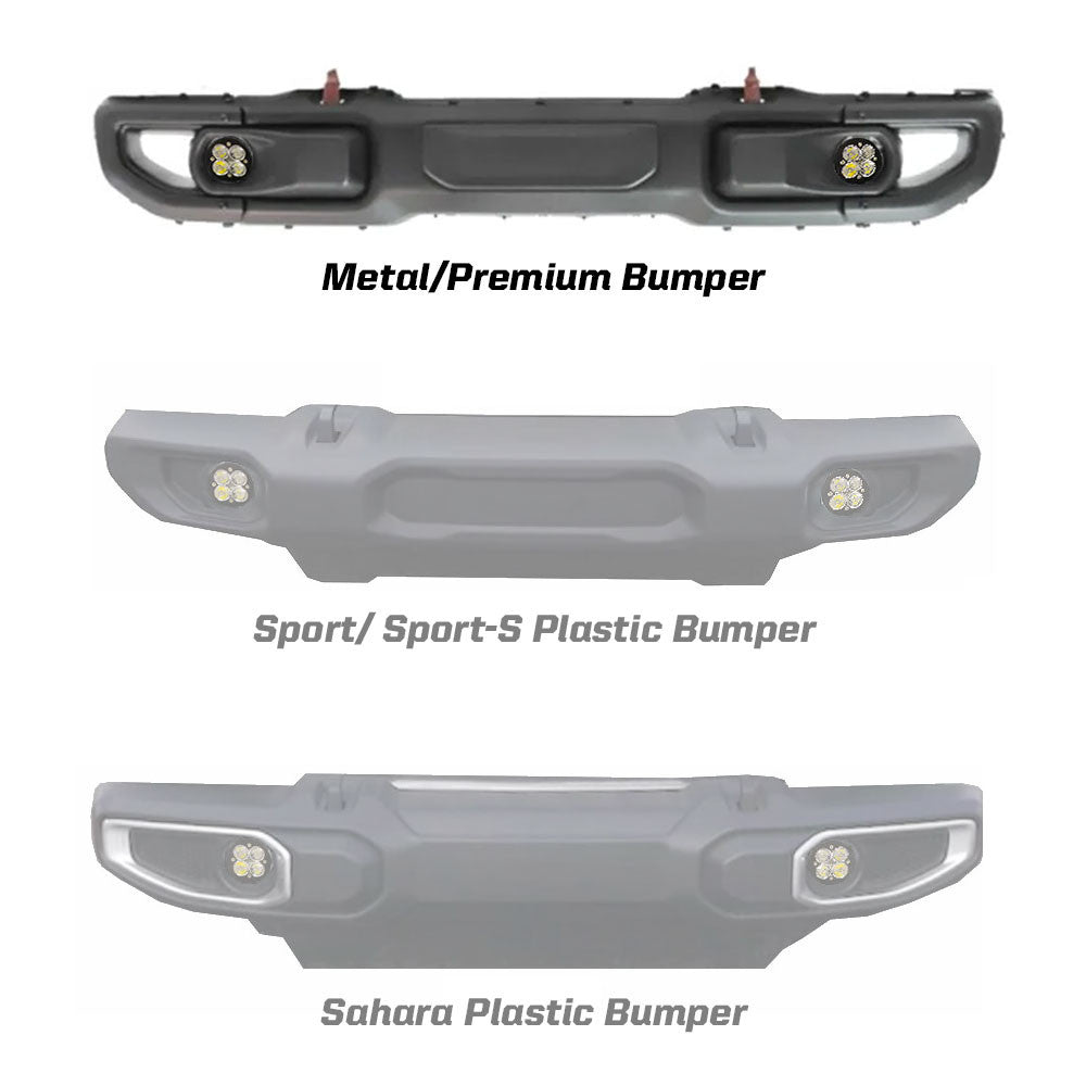 Jeep JL/JT Squadron-R Sport Fog Pocket Light Kit - Jeep 2020-24 Gladiator; 2018-24 Wrangler JL; NOTE: w/ OE Rubicon Bumper
