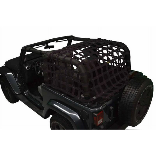 [D/DJ2NN07RCBK] DirtyDog 4x4 Rear Upper Cargo Netting with Regular Sides (Black) - J2NN07RCBK