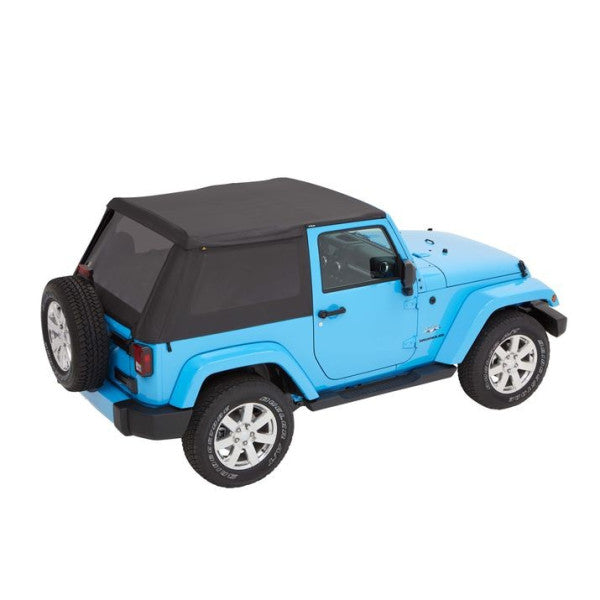 Bestop Jeep Wrangler JK 2DR 07-17 Trektop Slantback, Soft Top, Black Diamond