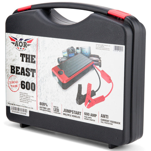 AOR 600 AMP Beast Power Bank with Jump Starter Kit