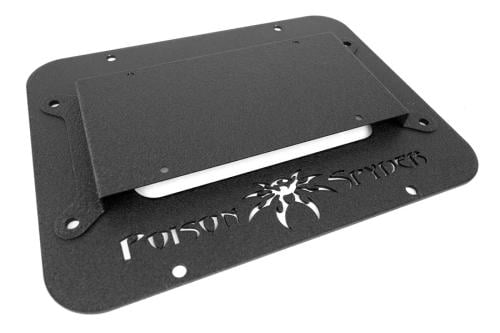 [PSC18-04-012] Poison Spyder Tire Carrier Delete Plate II with License Plate Mount (Black Powder Coat Steel) - 18-04-012