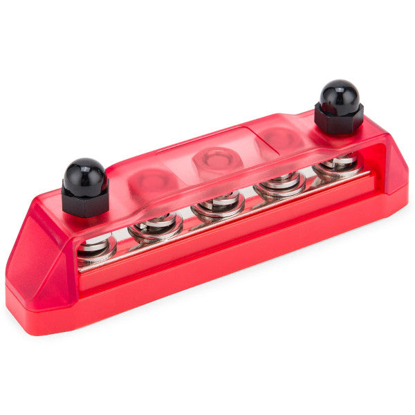 5 Stud Power Distribution Block With Cover - BUSBAR - Red
