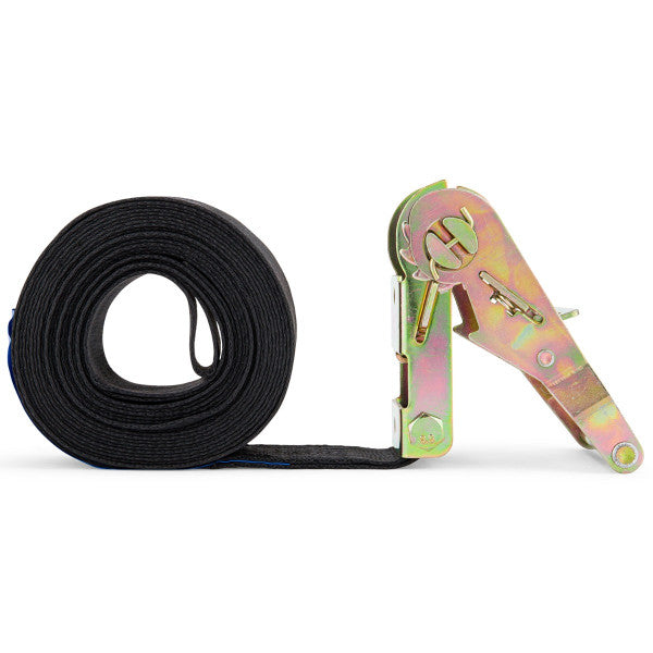 Off Road Ratchet Tie Down Strap, Heavy Duty, 5cm Wide, 5m Long, 2 Ton Breaking Strength, Black