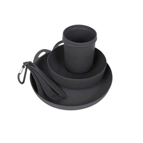 [ADSETGY] Sea to Summit Delta Camp Set (Bowl, Plate, Mug, Cutlery) Gray - ADSETGY