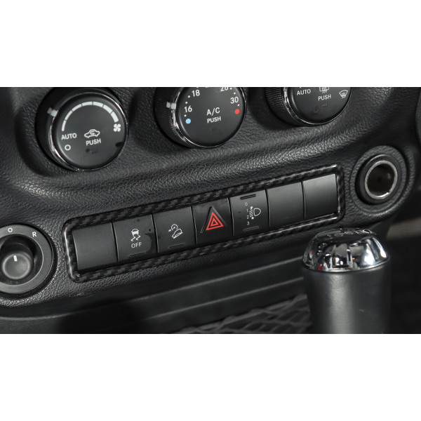 Jeep Wrangler JK 11-17 Lower Dash Control Panel Cover, Carbon Fiber Look