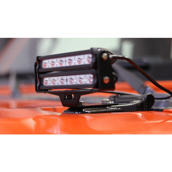 Jeep Wrangler JL 18+ 7” Hood Hinge Double LED Light Bar Brackets, Pair