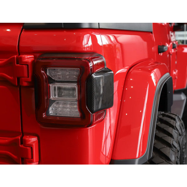 Jeep Wrangler JL 18+ Tail Light Cover, Rubicon, Carbon Fiber Look