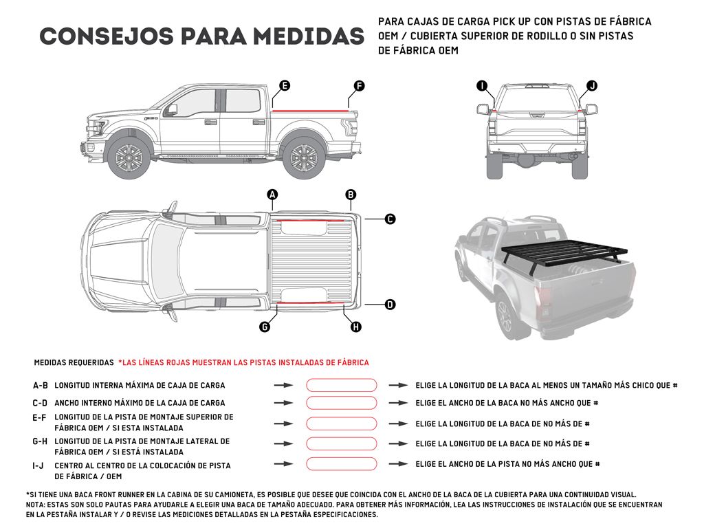 PICKUP TRUCK SLIMLINE II LOAD BED RACK KIT / 1475(W) X 1560(L)