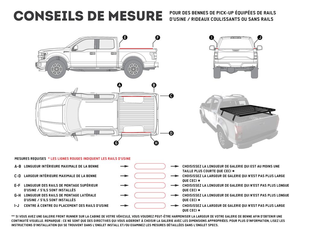 PICKUP TRUCK SLIMLINE II LOAD BED RACK KIT / 1475(W) X 1560(L)