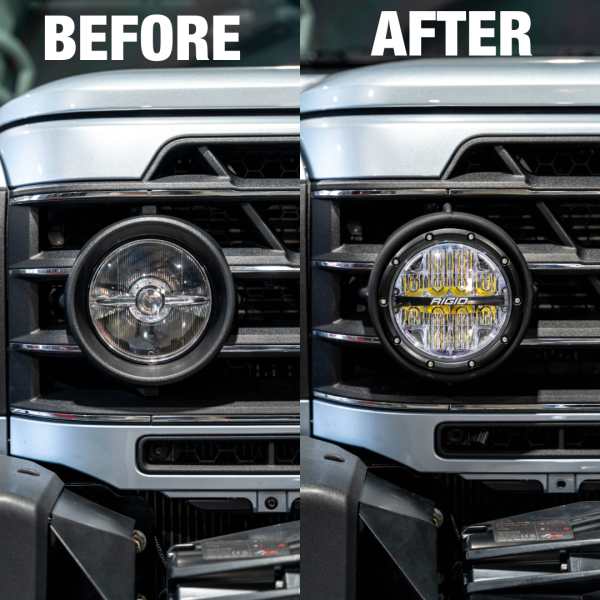 Ineos Grenadier 22-25 Front Grill Lights Conversion Kit With Rigid 360 6 Inch Driving LED Lights