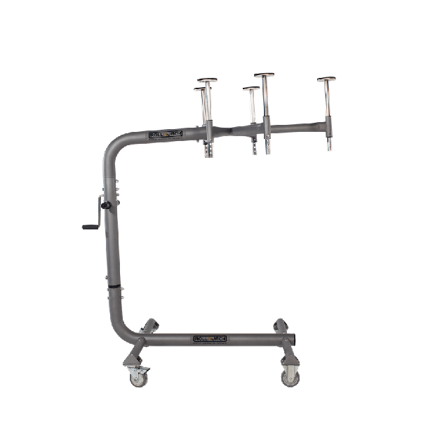 Roll-N-Jack hardtop removal and storage system for Jeep Wrangler and Ford Bronco